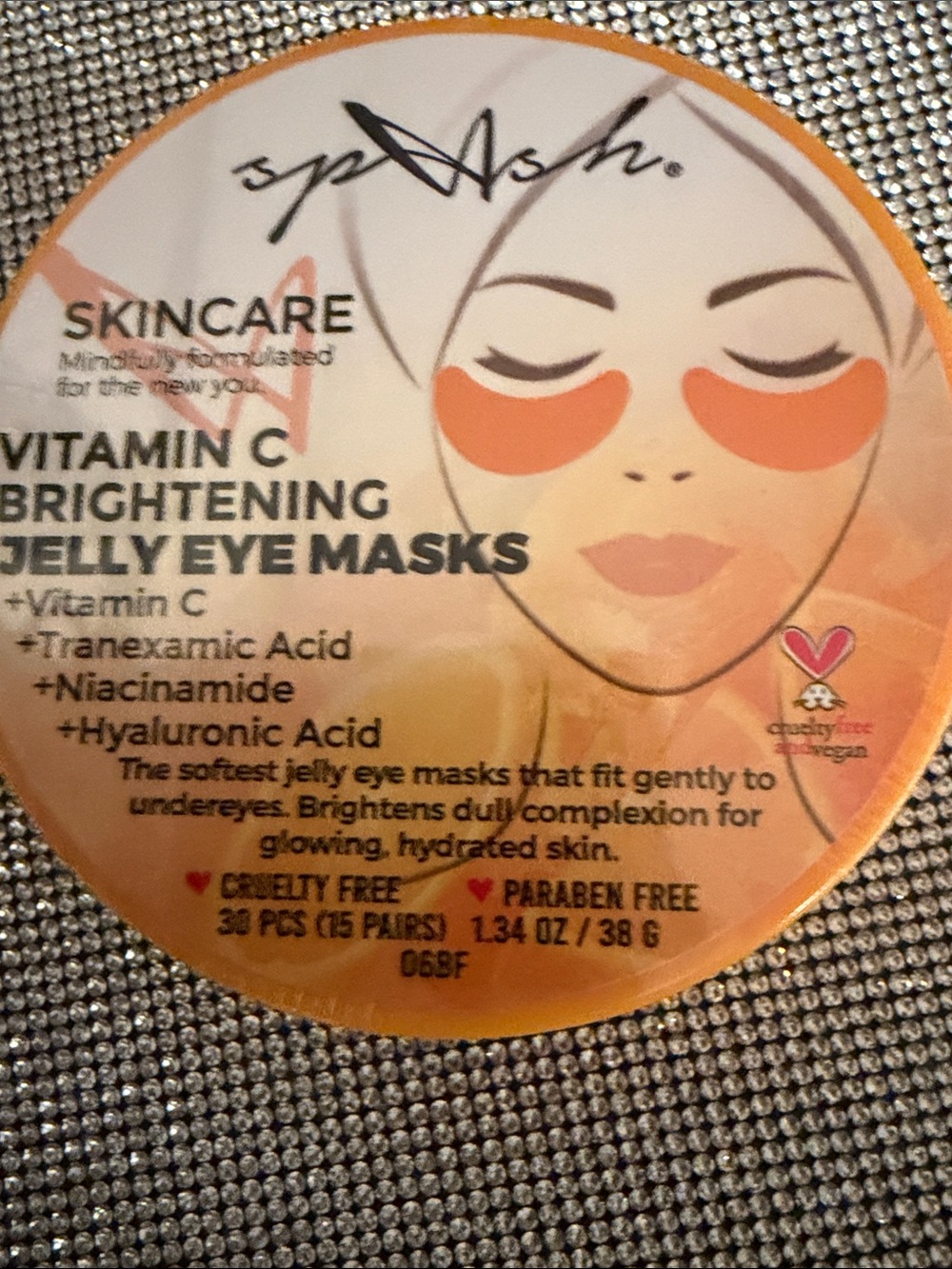 Splash Vitamin C Brightening Jelly Eye Masks — Orange & White Packaging
